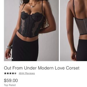 Urban Outfitters Black Sheer Lace Corset
